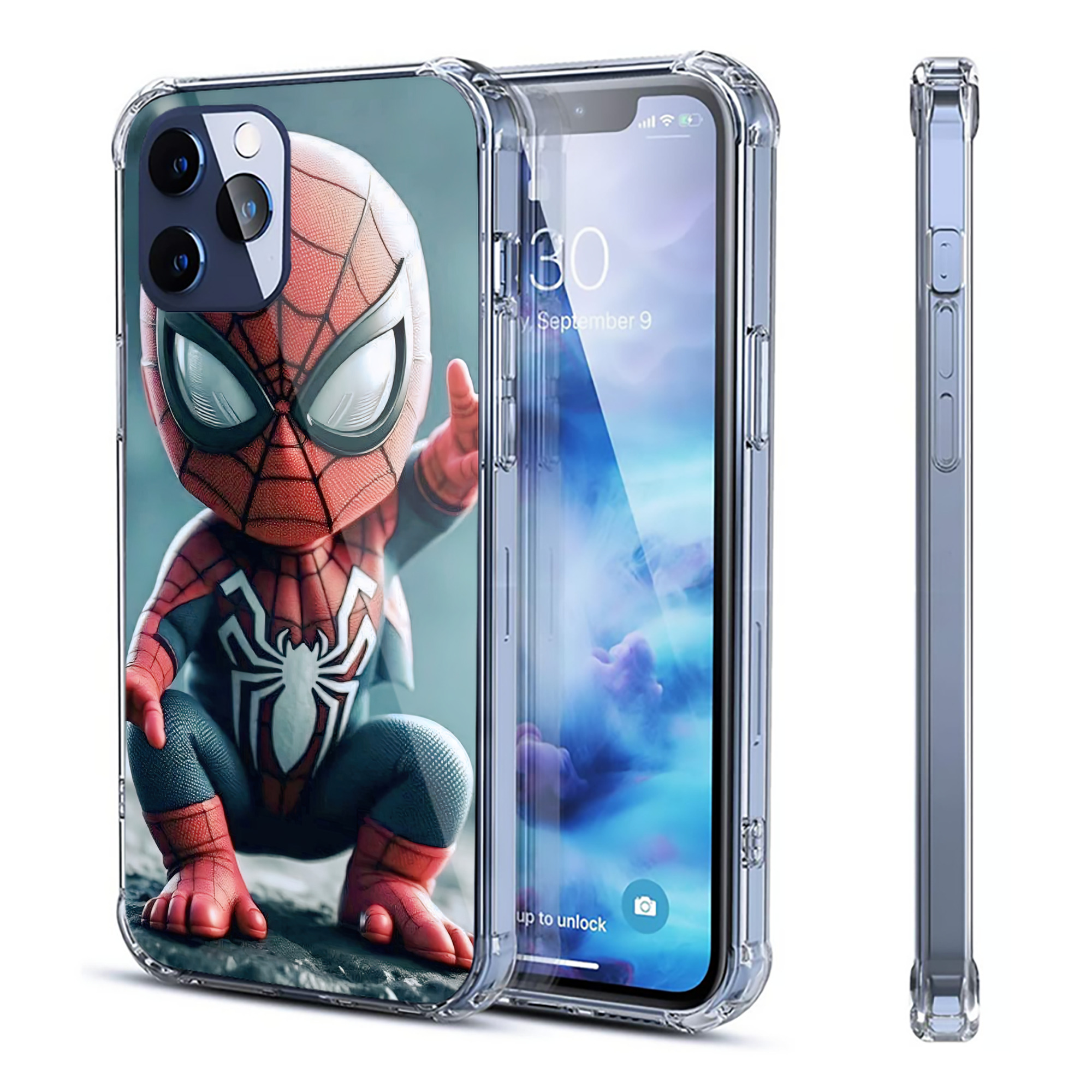 （画像用） Spider Man スパイダーマン 【iPhone 12シリーズ対応】透明スマホケース（クリアソフトケース）